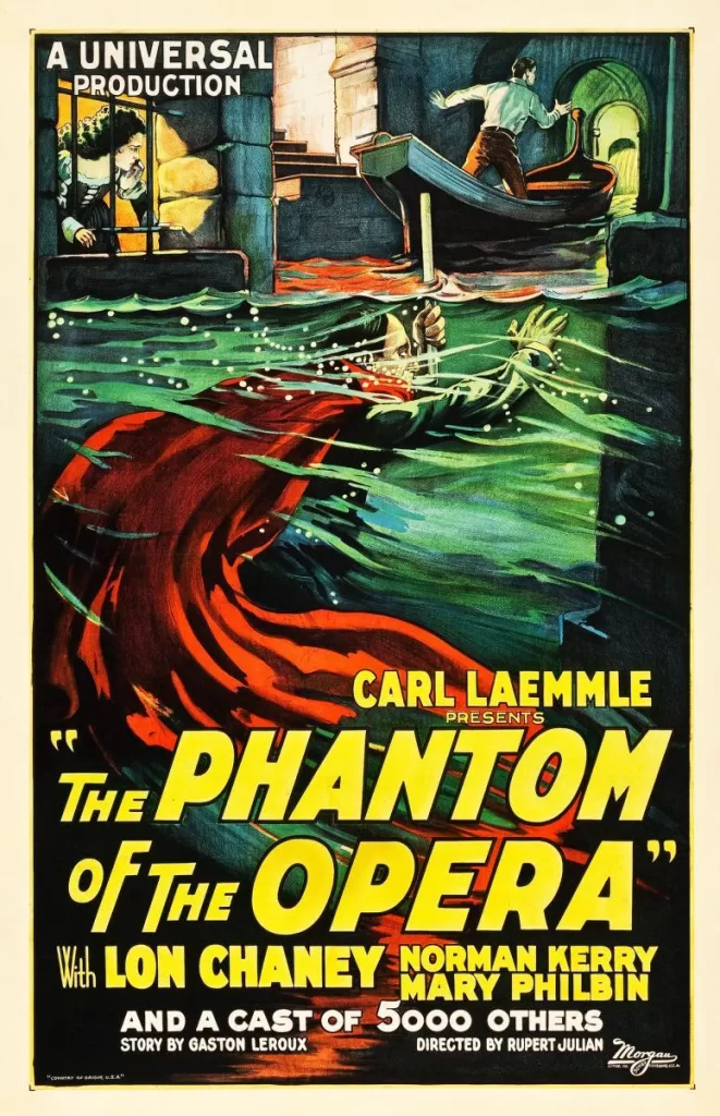 El fantasma de la opera poster pelicula muda terror